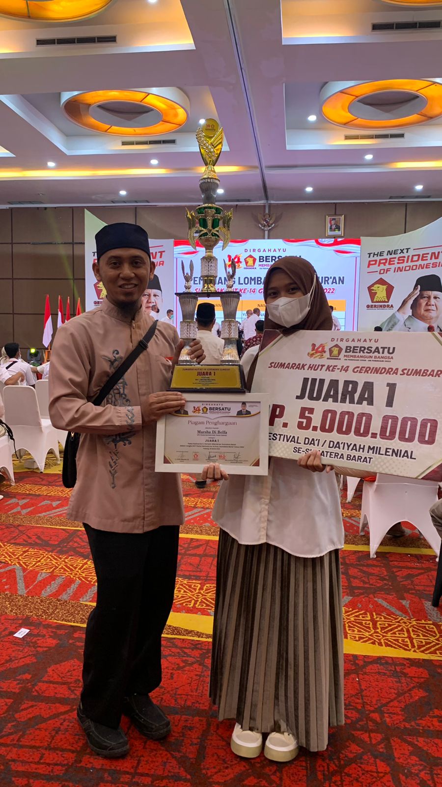Juara 1 Dai Mileneal Provinsi Sumatera Barat